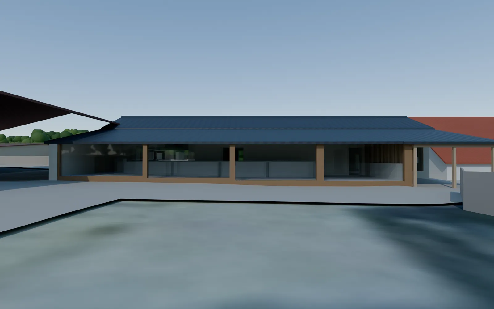 Façade sud du projet à hauteur d'œil